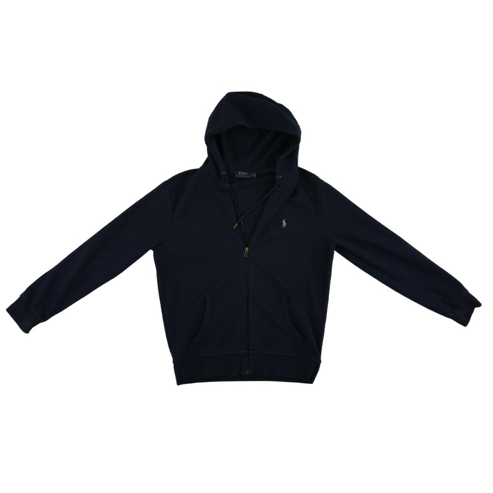Polo‎ Ralph Lauren Hoodie Sweatshirt Men's Size Medium Navy Blue Full Zip Pony